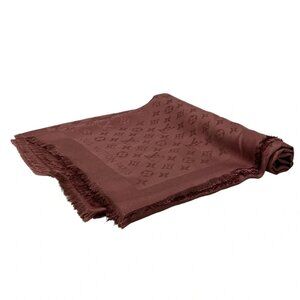 LOUIS VUITTON Shawl Monogram Bordeaux Scarf Wool Silk 579-090225